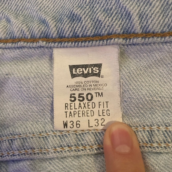 Vintage 90s Orange Tab Distressed Levi’s 550 Jeans Size 36 X 32 Relaxed Fit - Picture 4 of 16